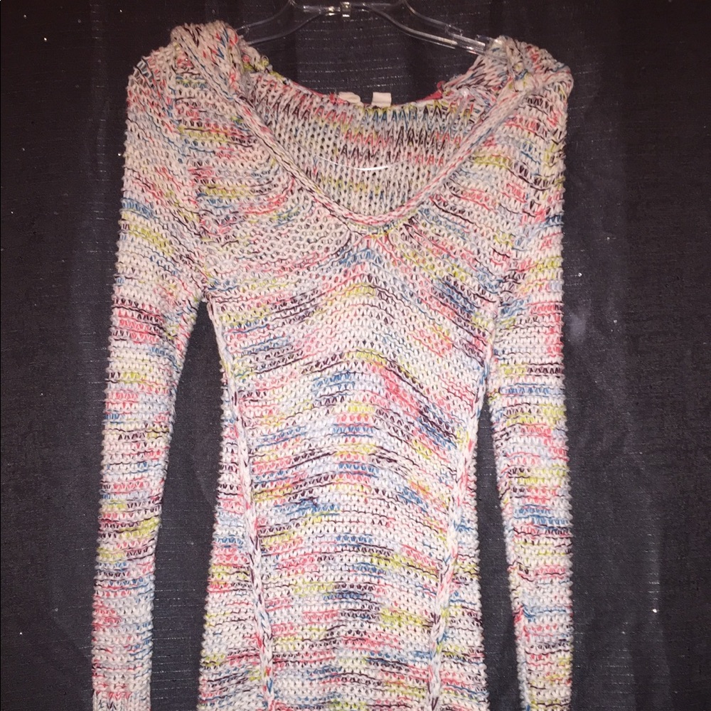 ROXY extra long knitted hooded sweater size small